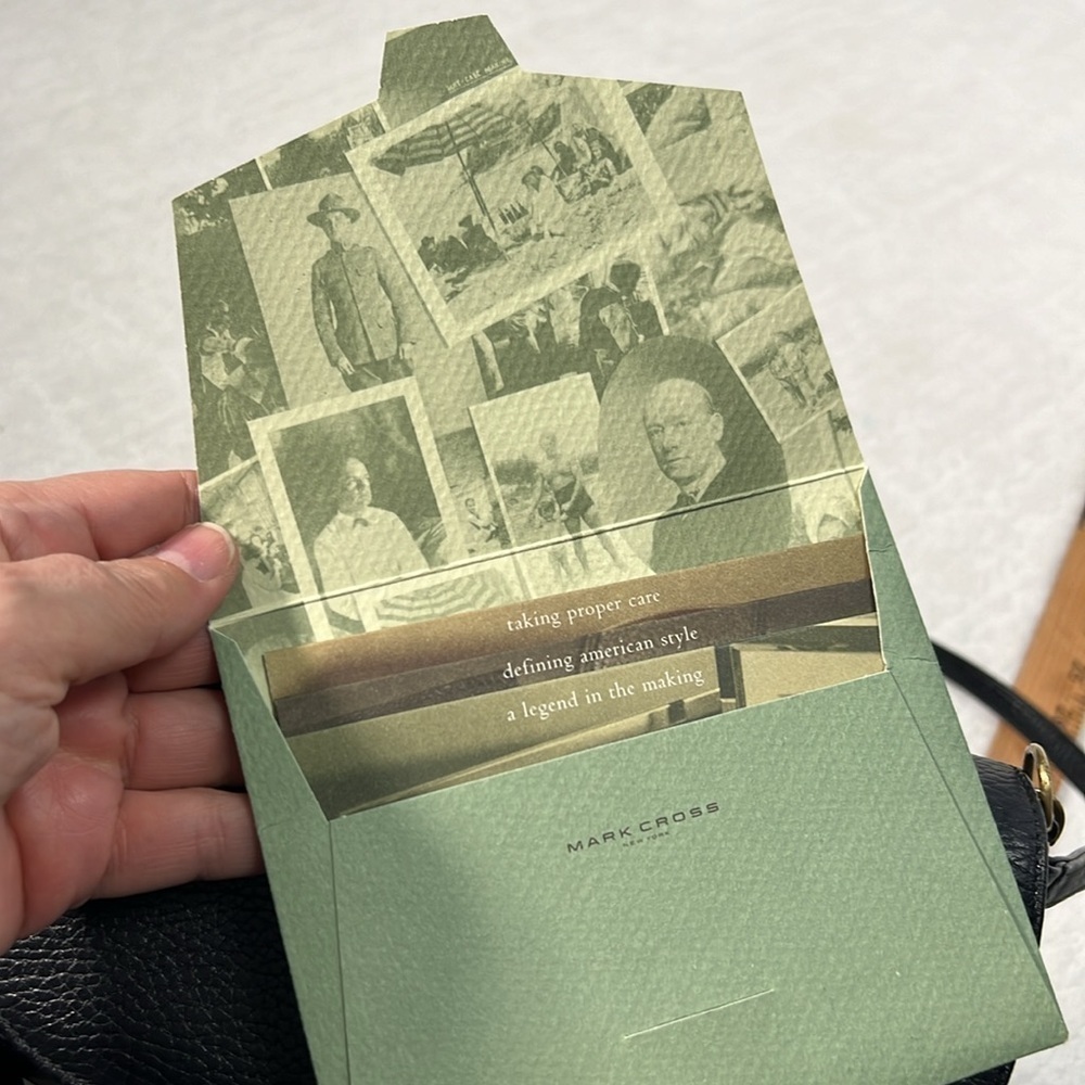 Vintage Mark Cross 1845 leather top handle crossbody bag black - Picture 15 of 16